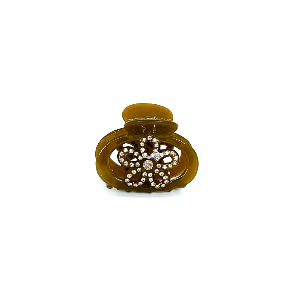 Chloe Flower Clip Brown