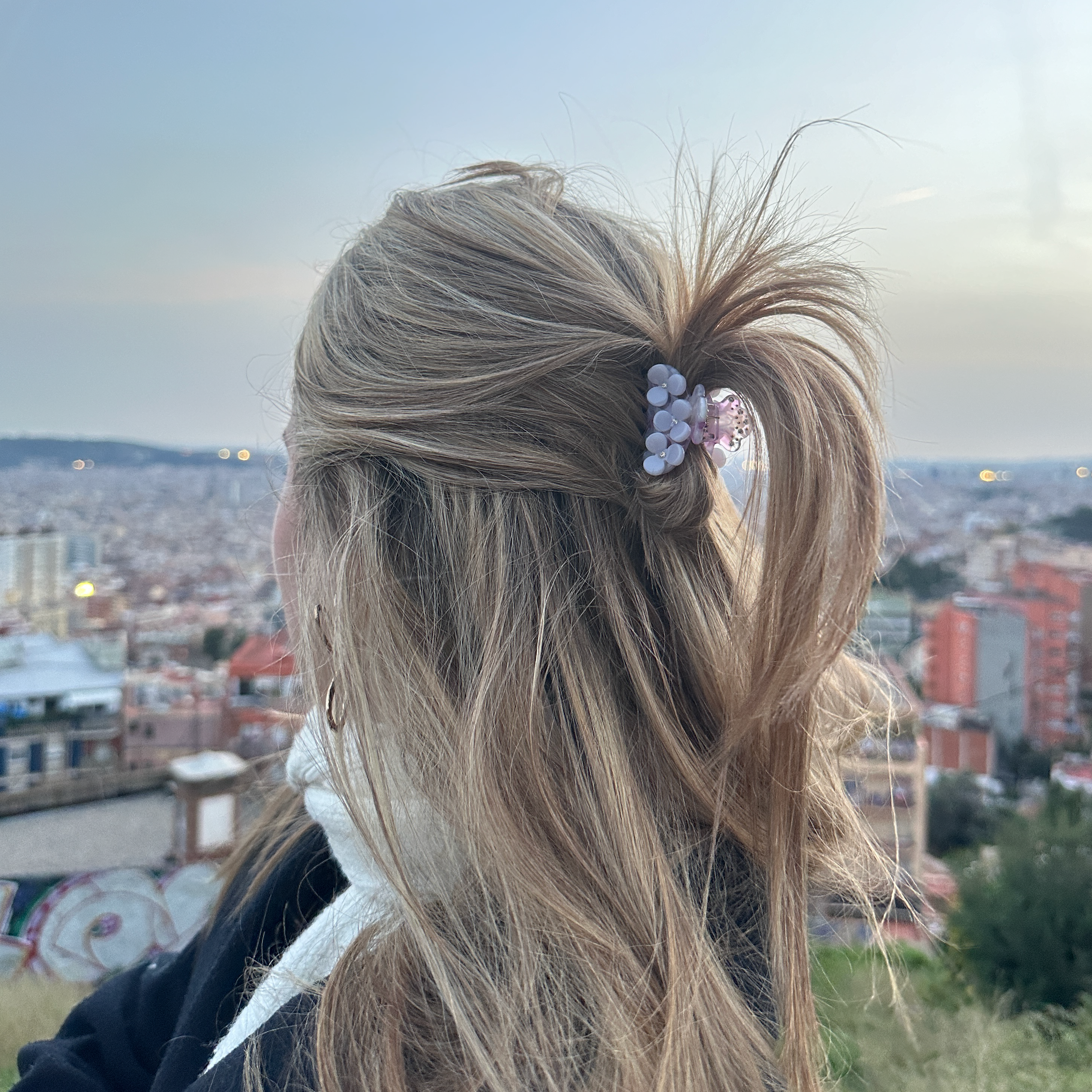 Mini Lavender Flower Clip