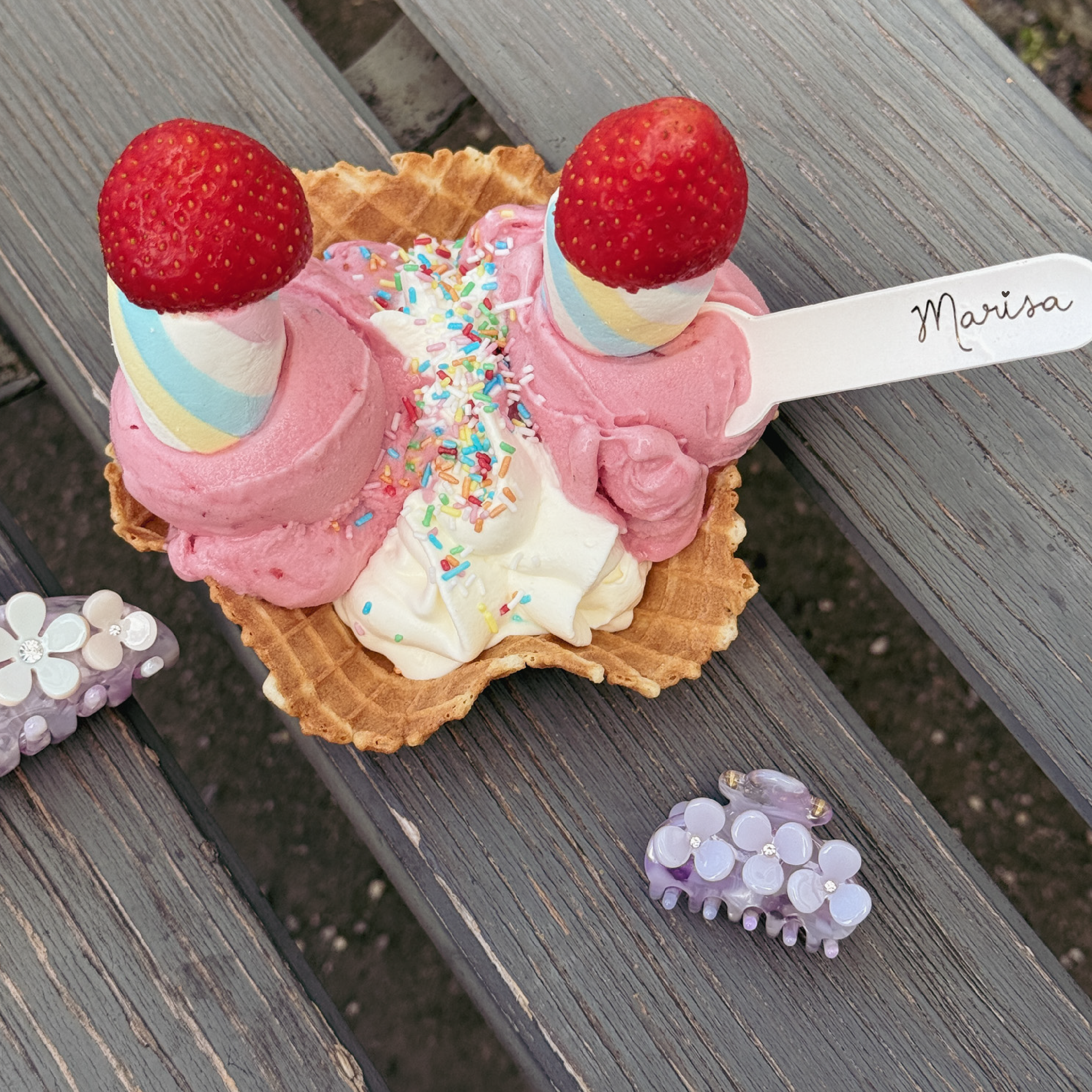 Mini Lavender Flower Clip