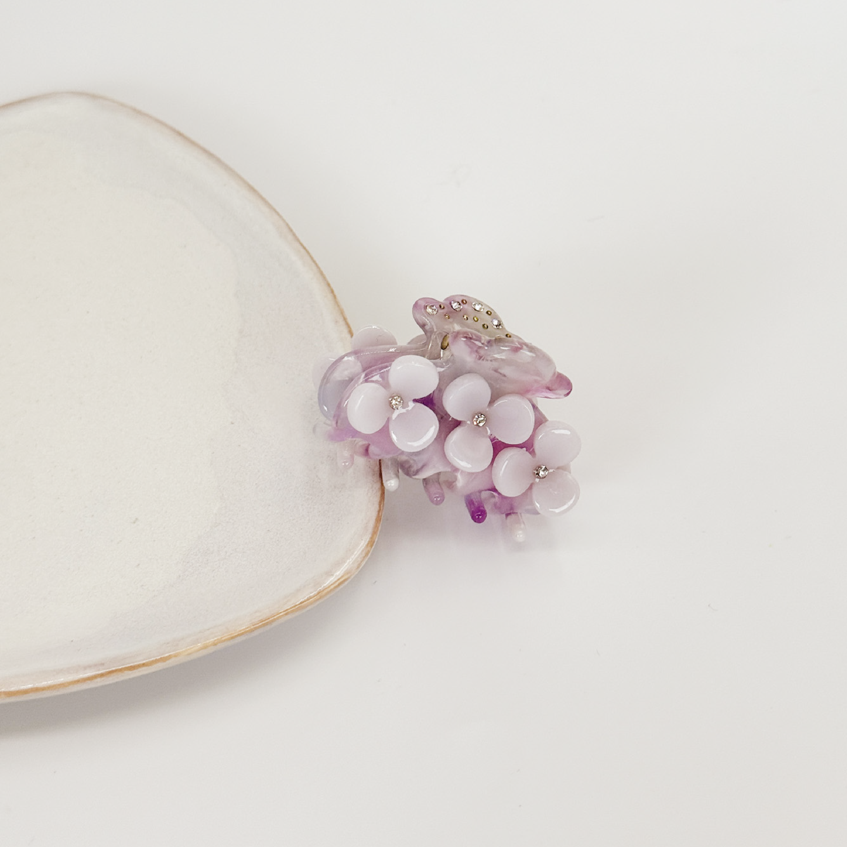 Mini Lavender Flower Clip