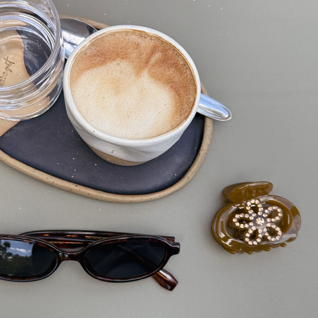 Chloe Flower Clip Brown